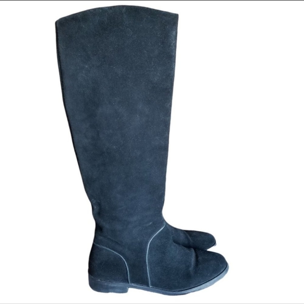 Ugg Gracen Suede Leather Black Riding Boots 8